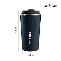 Термочашка 380 мл, із сенсорним дисплеєм температури, термокухоль для гарячих та холодних напоїв, сірий, фото 2