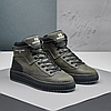 Зимові чоловічі шкіряні черевики, кросівки хакі утеплені з натуральної шкіри на хутрі на зиму для чоловіків, розмір 40-45, фото 2
