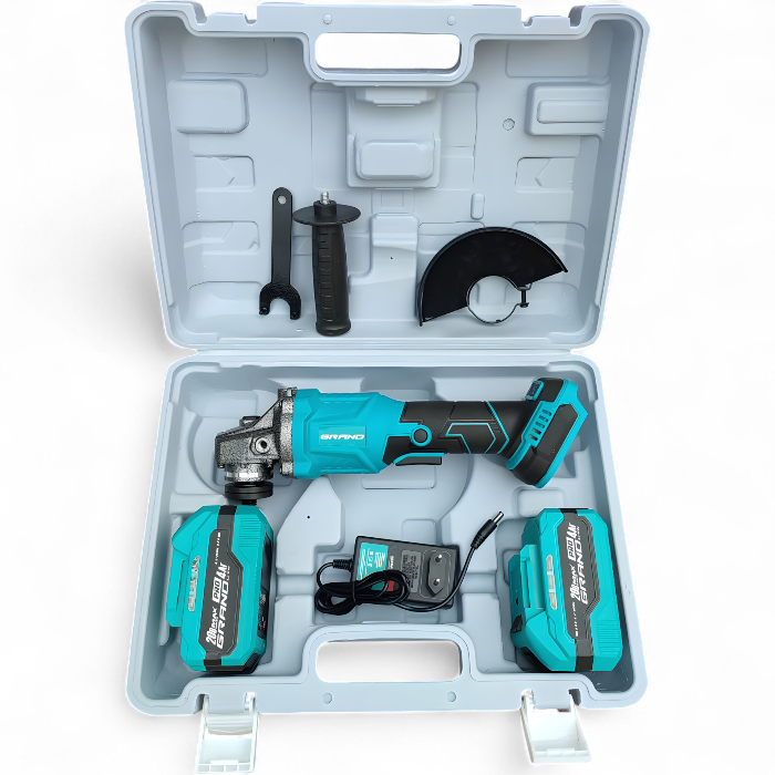 Акумуляторна болгарка GRAND МШУ-125/20BL (2 акумулятори, 20В, 4000 мАг, 125 мм., КЕЙС, ЧЕХІЯ), фото 1