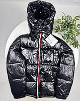 Чоловіча куртка-пуховик Moncler Чорна зимова куртка Moncler Теплий пуховик Moncler на зиму Водовідштовхуючий