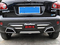 Накладка на бампер задня Nissan Qashqai 1 2010-2014 Дифузор на задній бампер Ніссан Кашкай 1