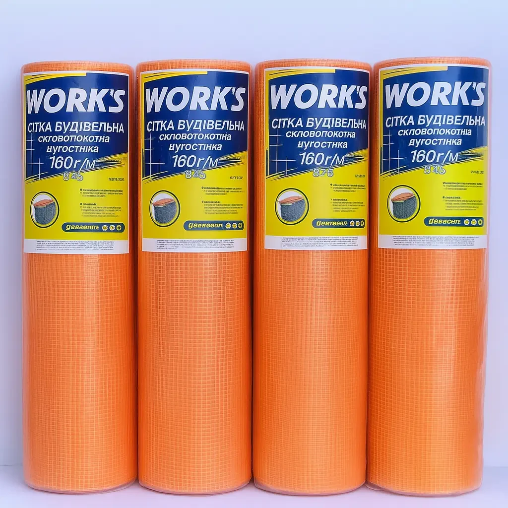 Сітка скловолокно армувальна фасадна штукатурна 160 г/м2 — 5*5 мм. Помаранчева, (для зовнішніх робіт), фото 1