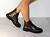 Черевики шкіряні класичні жіночі демісезон коричневі, фото 4