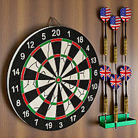 Класичний настінний дартс "Профі", двостороння мішень 44 см + 6 дротиків, BC-18023