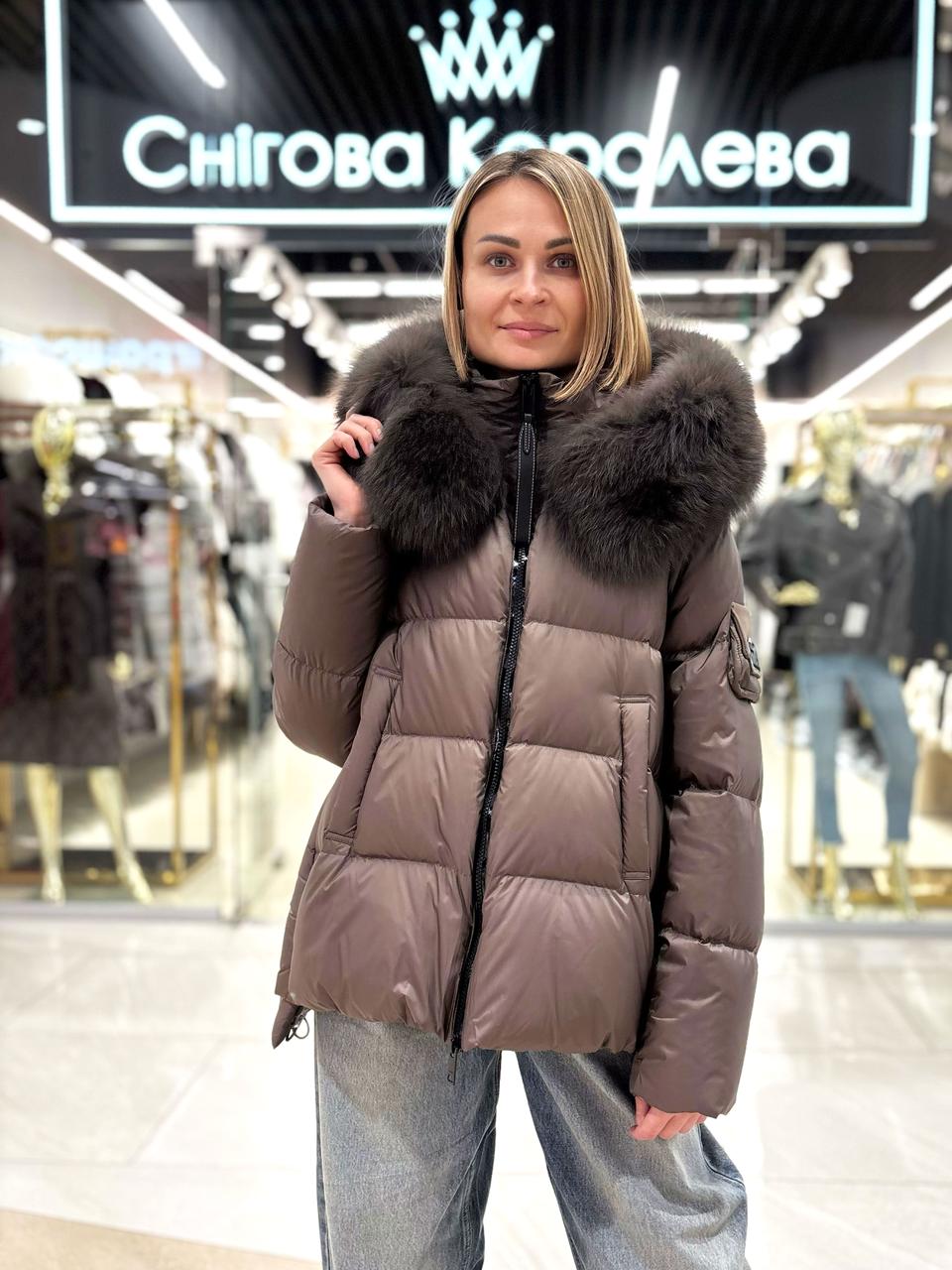 Пуховик жіночий Chanevia 25523 BRONZE, фото 1