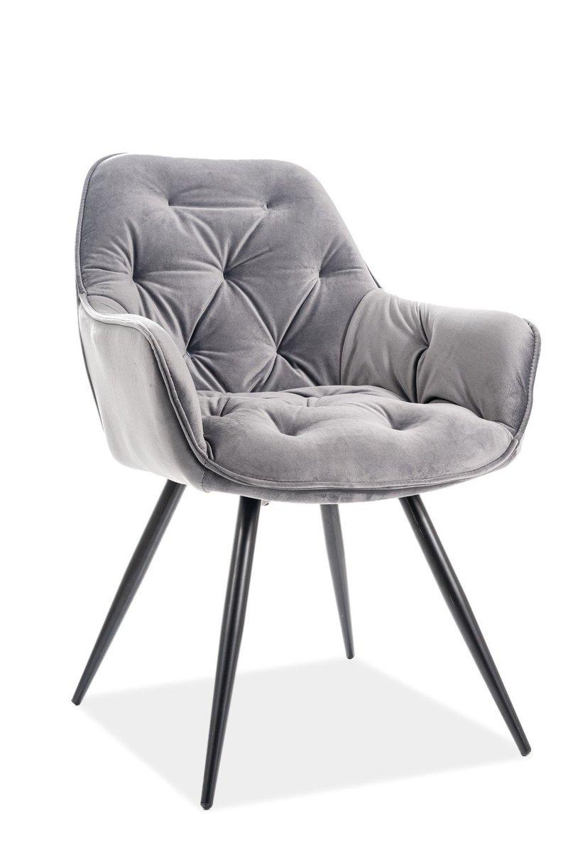 Стілець CHERRY VELVET чорний каркас/сірий BL.14, фото 1