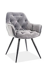 Стілець CHERRY VELVET чорний каркас/сірий BL.14