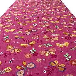 Ковролін Associated Weavers Papillon 66 Рожевий з метеликами Якісний ковролін для дитячої кімнати Килимове покриття в дитячу