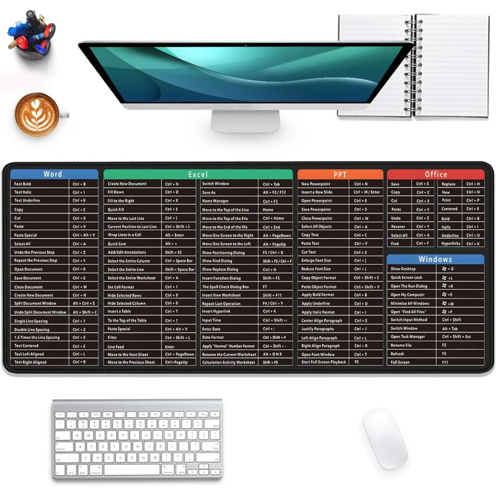 Килимок для мишкі чорний з підказками 800 х 300 х 3 мм Килимок для миші чорний з підказками 800 х 300 х 3 мм