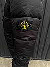 Куртка чоловіча зимова чорна з капюшоном фірмова Stone Island (Стон Ісланд), фото 5