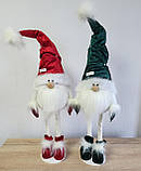 Новорічний Український ельф гном 75-80 см на довгих ніжках із велюровою шапочкою скандинавський гном, фото 7