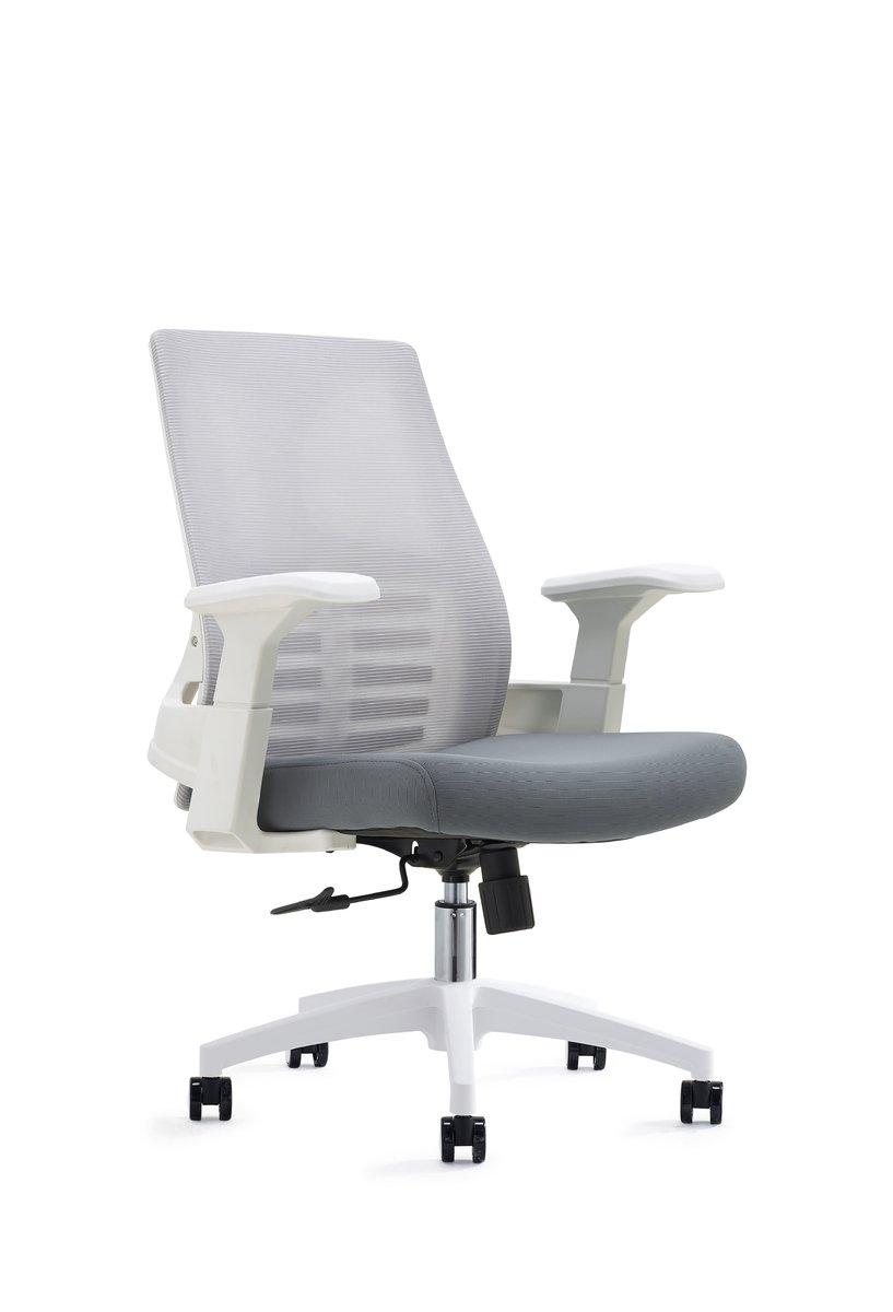 Крісло поворотне SAM сіре/білий каркас, фото 1