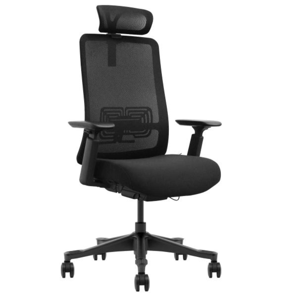 Крісло поворотне VIRGIL чорна тканина/чорний каркас, фото 1