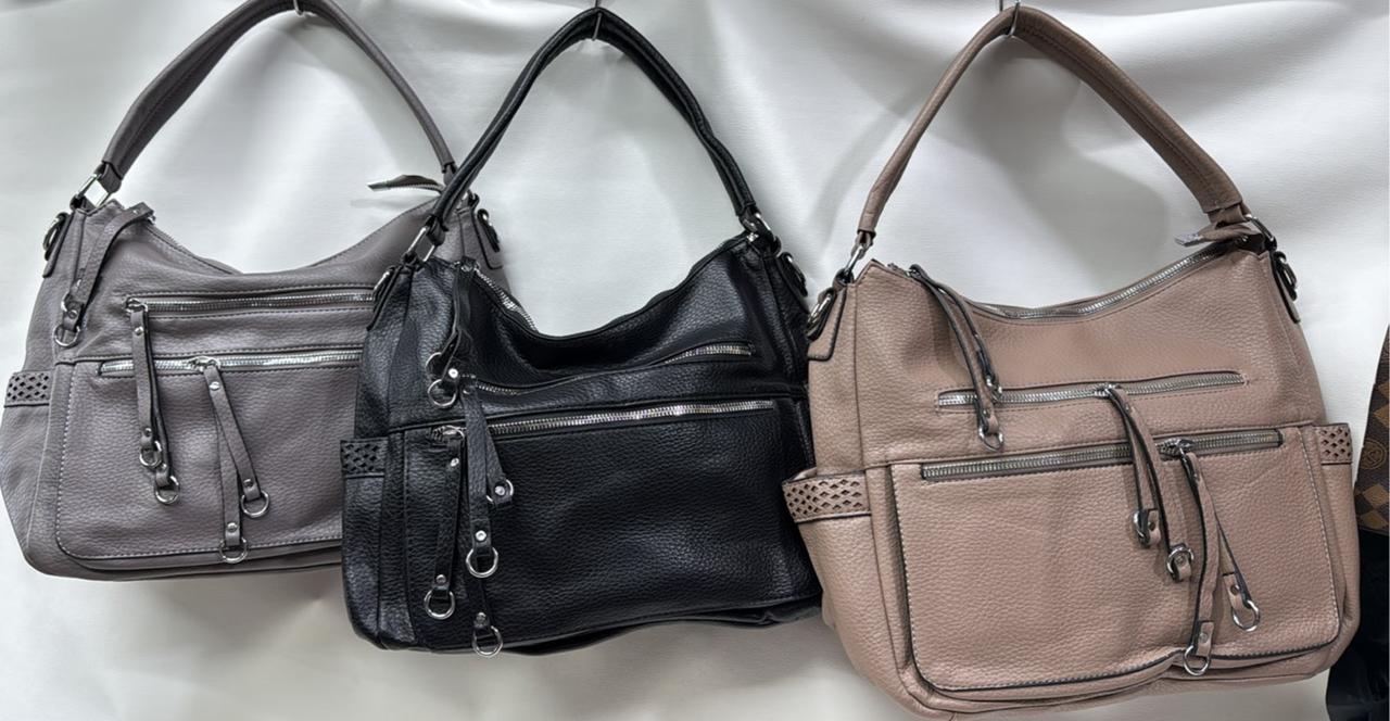 Сумка жіноча містка на блискавці з кишенями з м'якої штучної шкіри у різних кольорах Liza, фото 1