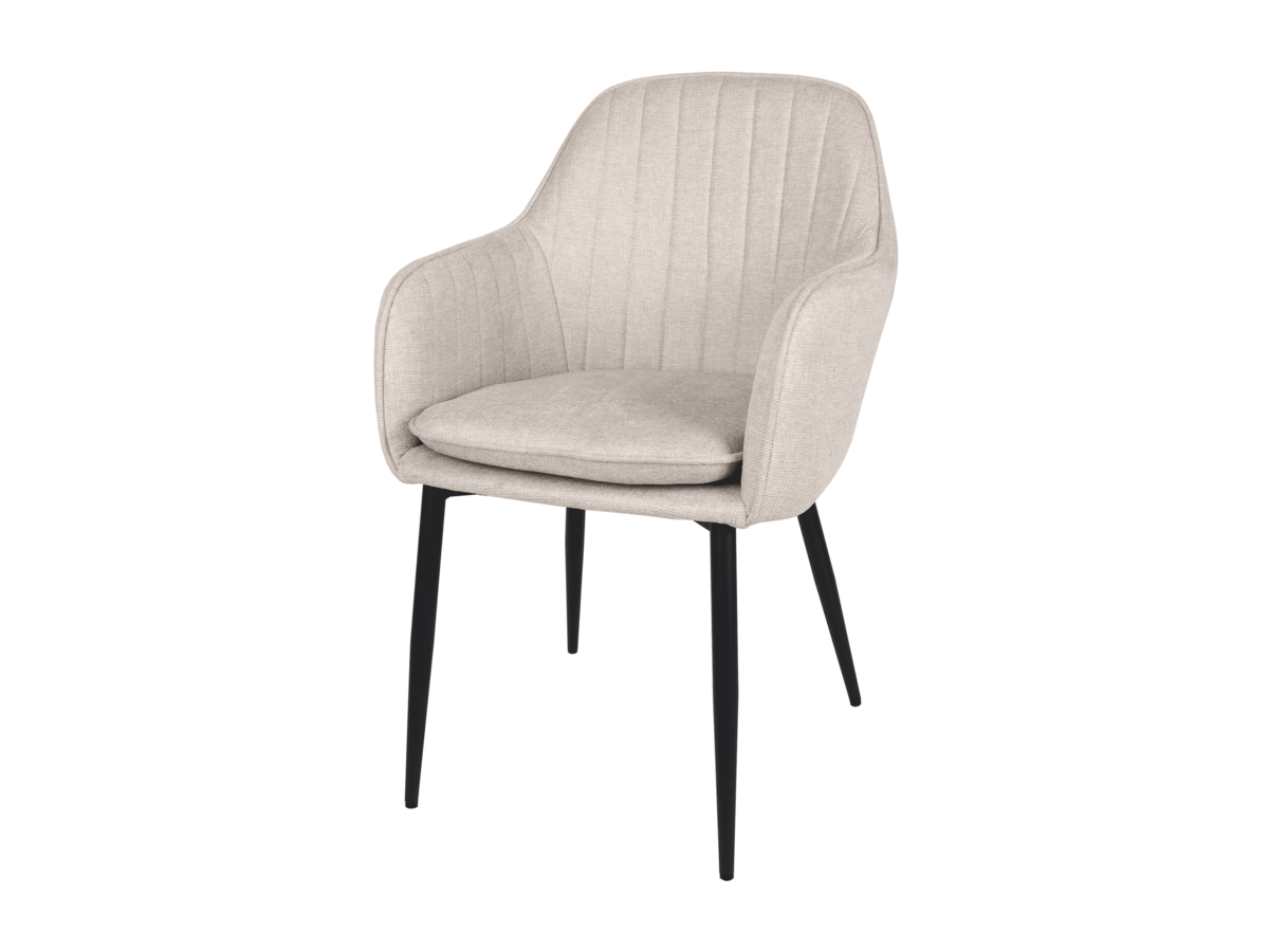 Стілець EMILY чорний каркас/беж тк., фото 1