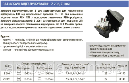 Затискач проколюючий Z 206 (16-120/16-120) ЛІЗО, фото 2