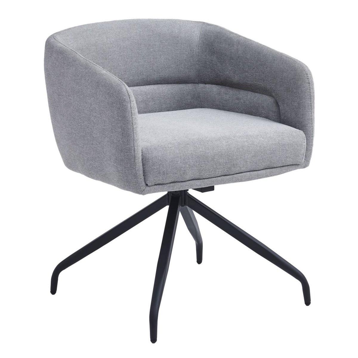 Стілець EMMA стілець чорний каркас/світло-сірий тк., фото 1