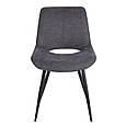 Стілець NORA чорний каркас/темно-сірий тк., фото 2