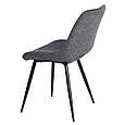 Стілець NORA чорний каркас/темно-сірий тк., фото 4