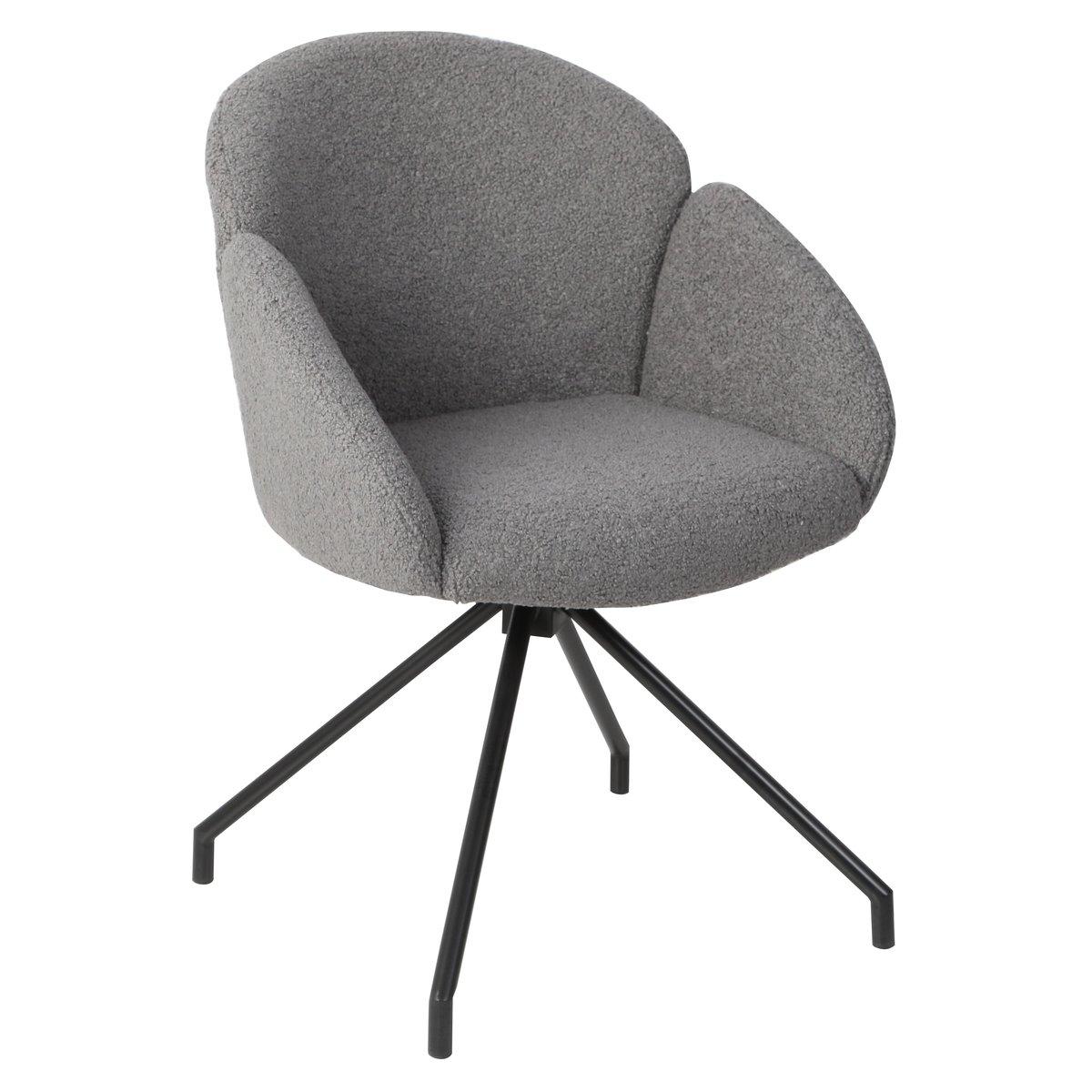 Стілець LINDA чорний каркас/сірий Teddy, фото 1