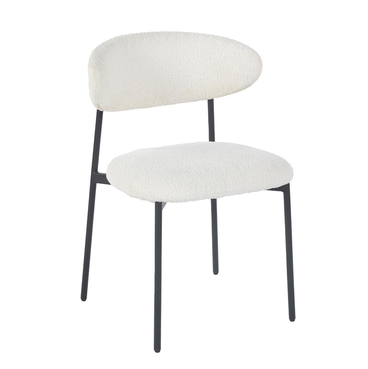 Стілець AMANDA стілець чорний каркас/білий тк., фото 1