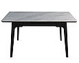 Стіл BERLIN CERAMIC 111(140)*75 сірий глянець/чорний каркас, фото 6