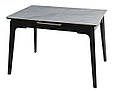 Стіл BERLIN CERAMIC 111(140)*75 сірий глянець/чорний каркас, фото 9