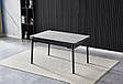 Стіл BONN II CERAMIC 140(200)*90 сірий глянець/чорний каркас, фото 2