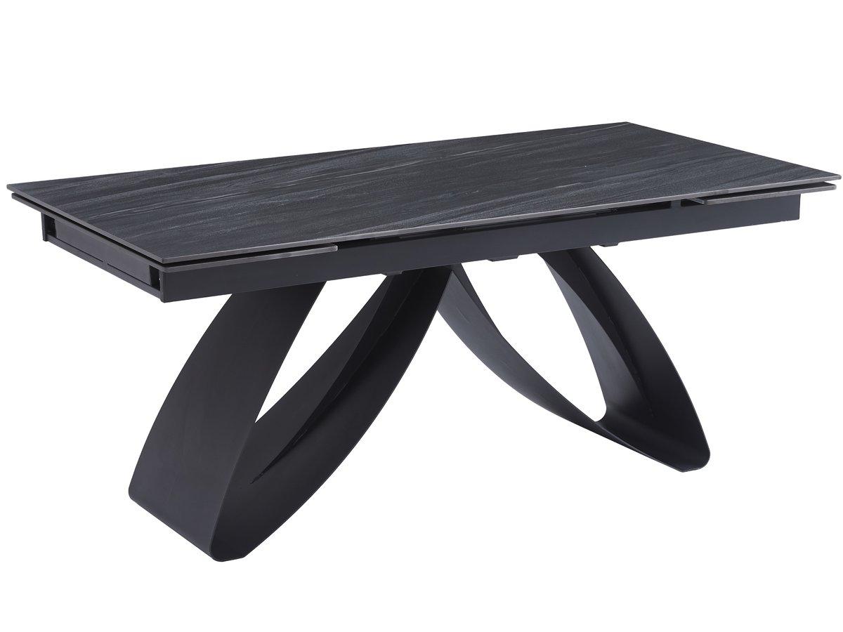 Стіл WILLIAM CERAMIC 180(260)*90 піщаний камінь мат/чорний каркас, фото 1