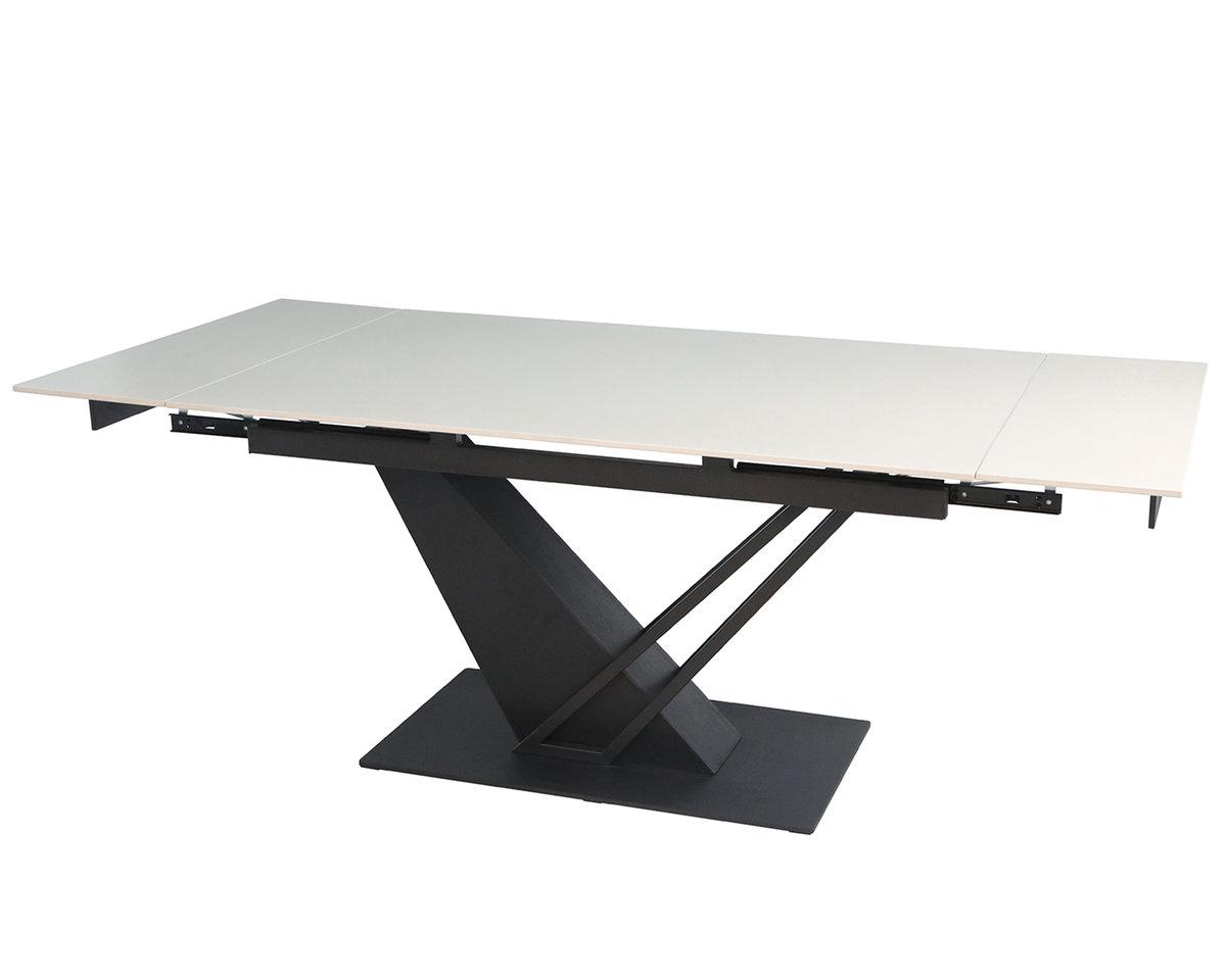 Стіл FERNANDO CERAMIC 140(200)*90 бежевий/чорний, фото 1