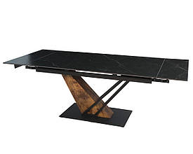 Стіл FERNANDO CERAMIC 160(220)*90 чорний мат/старий дуб