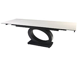 Стіл OVIDIO CERAMIC 160(240)*90 білий дуб/чорний каркас
