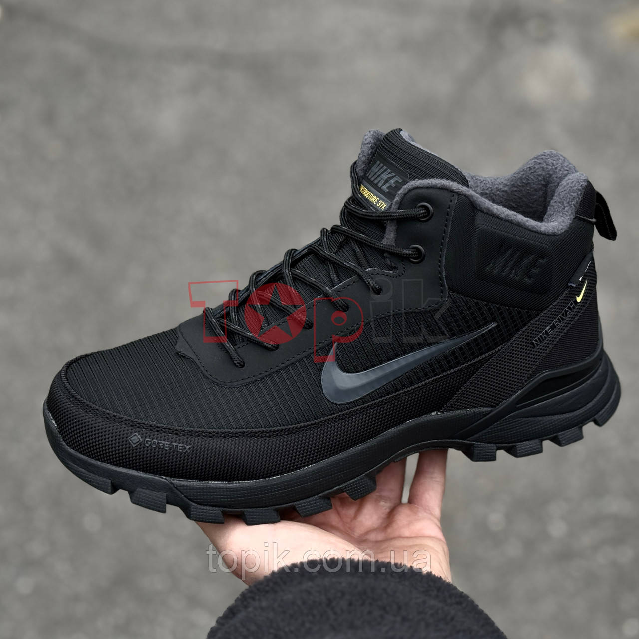 Тільки 43 і 44р! Кросівки чоловічі термо зимові чорні Кроссовки мужские термо зимние черные (Код: 3624)