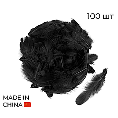 Набір: пір'я на бабл / Bubble 02 чорне, 100 штук