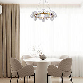 Бронзова кругла люстра на 25 ламп з прозорими плафонами (84-1019-25 DDG+CL), фото 3