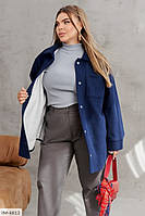 Кардиган жіночий вельветовий теплий на хутрі подовжений вільного фасону великі розміри 46-68