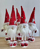 Новорічний декоративний ельф гном 50 см на довгих ніжках з оченятами та оленям на шапочці пр-во Україна, фото 7