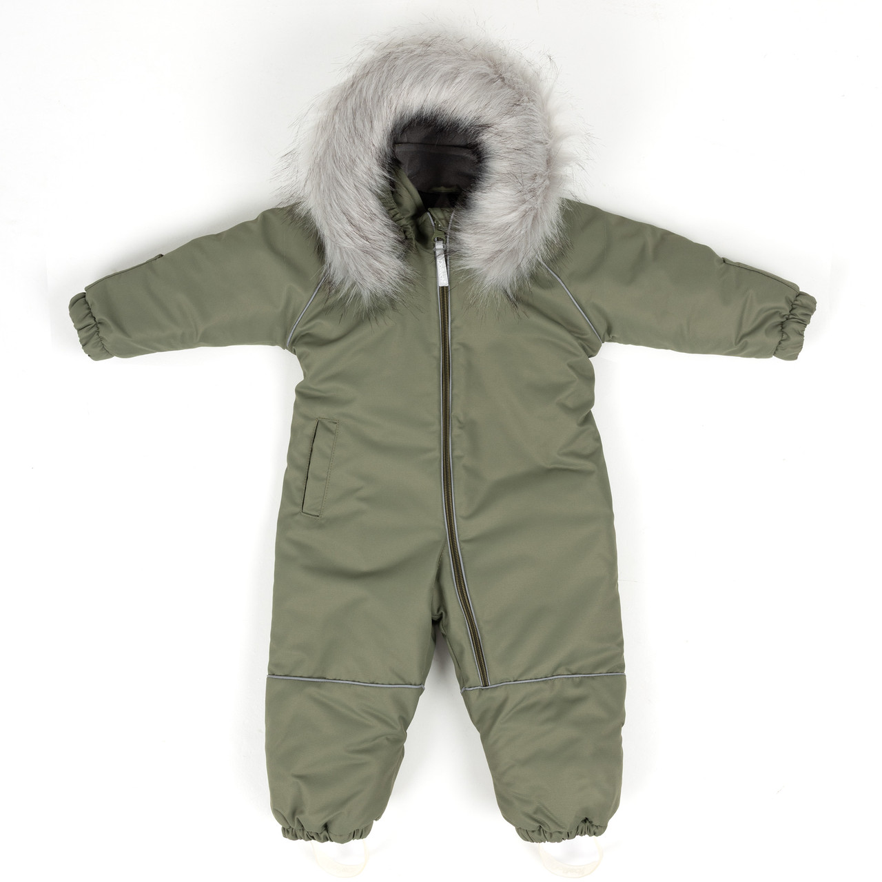 Дитячий зимовий комбінезон Аполло з хутром опушкою Утеплювач Termoloft Мембранна тканина Зелений Розмір 74/80, фото 1