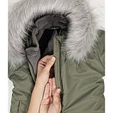 Дитячий зимовий комбінезон Аполло з хутром опушкою Утеплювач Termoloft Мембранна тканина Зелений Розмір 74/80, фото 6