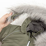 Дитячий зимовий комбінезон Аполло з хутром опушкою Утеплювач Termoloft Мембранна тканина Зелений Розмір 74/80, фото 5