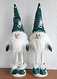 Новорічний декоративний ельф гном 50 см на довгих ніжках з оченятами та оленям на шапочці пр-во Україна, фото 8