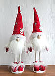 Новорічний декоративний ельф гном 50 см на довгих ніжках з оченятами та оленям на шапочці пр-во Україна, фото 9