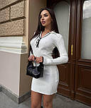 Жіноча в’язана сукня поло з рубчиком – чорна трикотажна сукня Туреччина 50% бавовна, фото 4