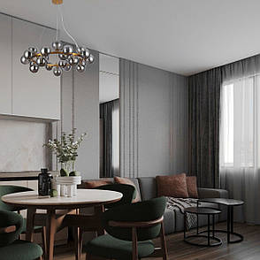 Бронзова кругла люстра на 25 ламп з графітовими плафонами (84-1019-25 DDG+BK), фото 3