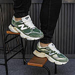 Чоловічі спортивні кросівки New Balance 9060 (зелені з білим) демісезонні кроси 3135 Нью Беленс топ, фото 3