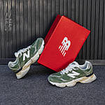 Чоловічі спортивні кросівки New Balance 9060 (зелені з білим) демісезонні кроси 3135 Нью Беленс топ, фото 9