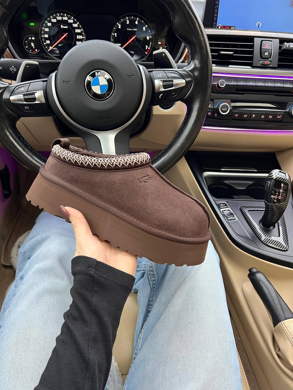 Жіночі уги UGG Tasman Platform Brown (коричневі) зимове повсякденне взуття Уги топ, фото 1