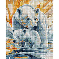 Діамантова мозаїка Білі ведмеді, 40х50 см