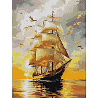 Діамантова мозаїка Вітрильник на заході сонця, 30х40 см