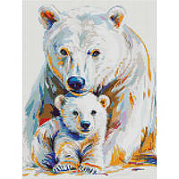 Діамантова мозаїка Білі ведмеді, 30х40 см